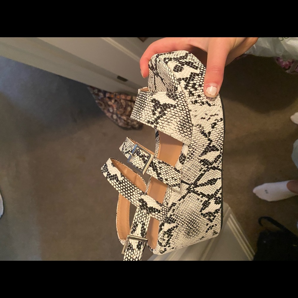 Snakeskin wedges brand new never worn